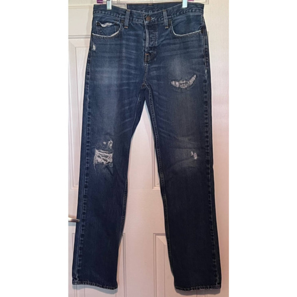 Hollister Classic‎ Straight Men's Button Fly Jeans Size 32W x 34L x 10 1/2" Rise